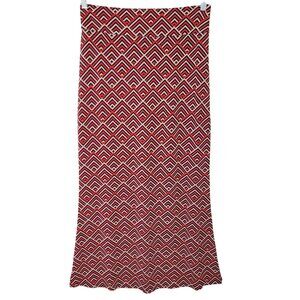 BCBG Maxazria Geometric Print Maxi Skirt Womens Size M High Slit Multicolor